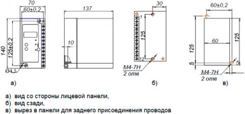 Габаритные схемы устройства УКН-01