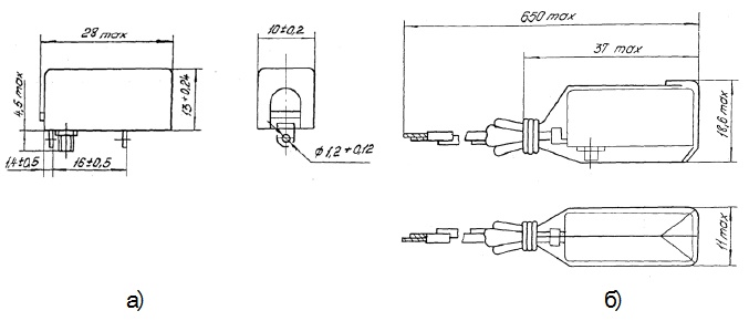 Габаритные размеры термореле РБ-5