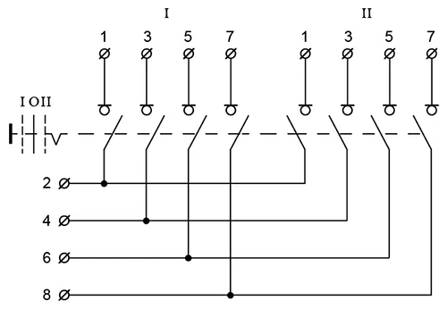 Электрическая схема рубильника QS5-100P/4 